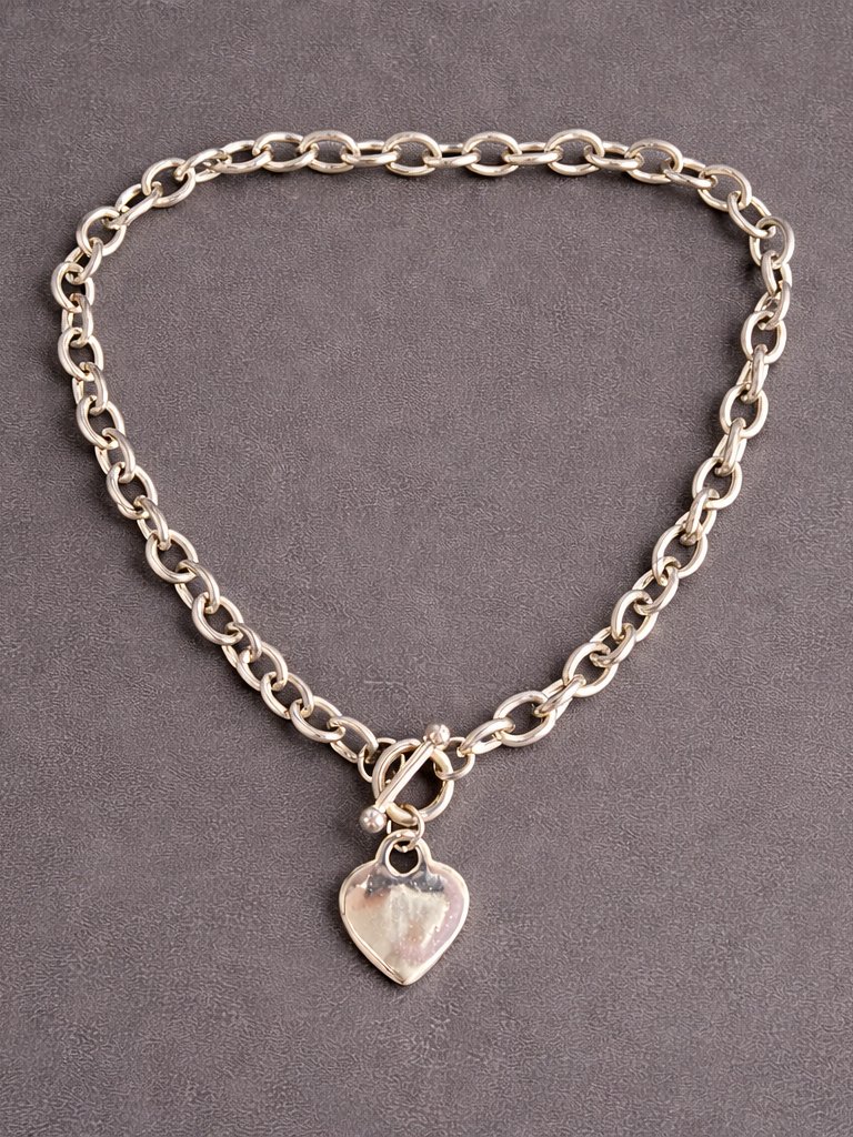 TBar Front Clasp Heart Choker Chain TBar Front Clasp Heart Choker Chain